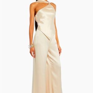 Retrofete Cream Halter Jumpsuit